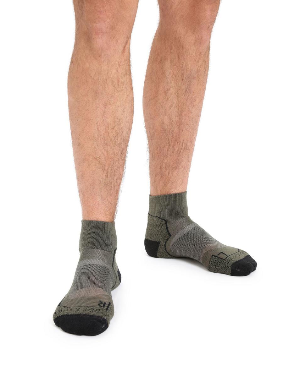 Chaussettes Icebreaker Merino Hike+ Light Mini Homme Vert Olive Noir | FR 1038KORI